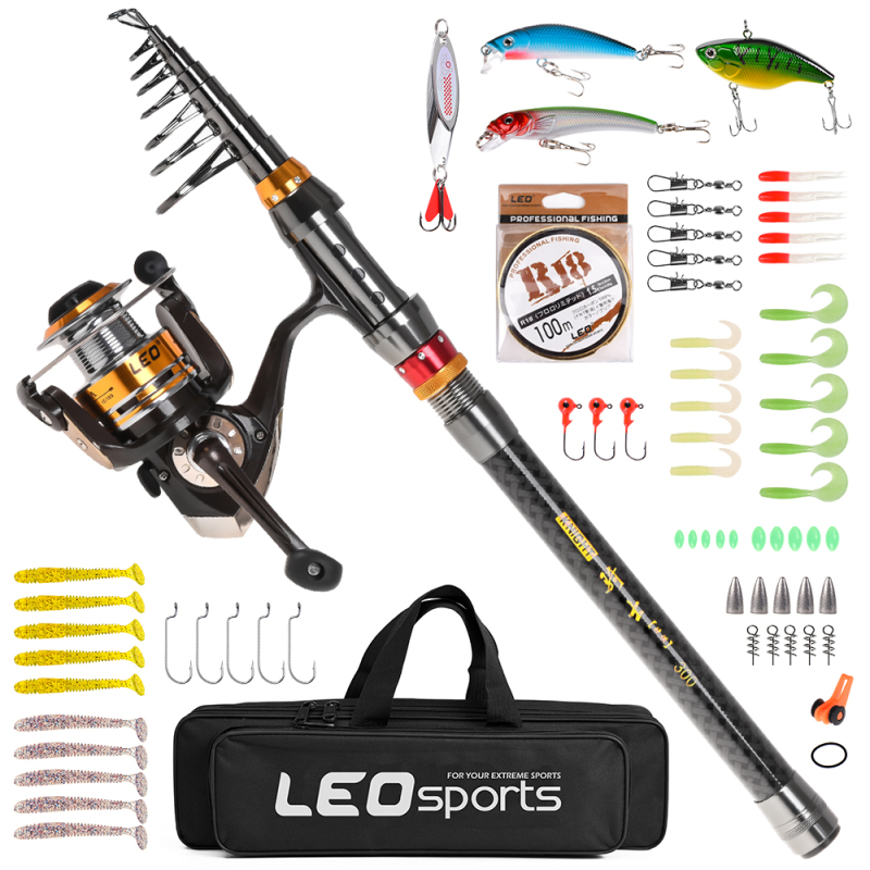 Fishing Rod Carbon Fiber - Рыболовная удочка, спиннинговая катушка, комбинированная телескопическая